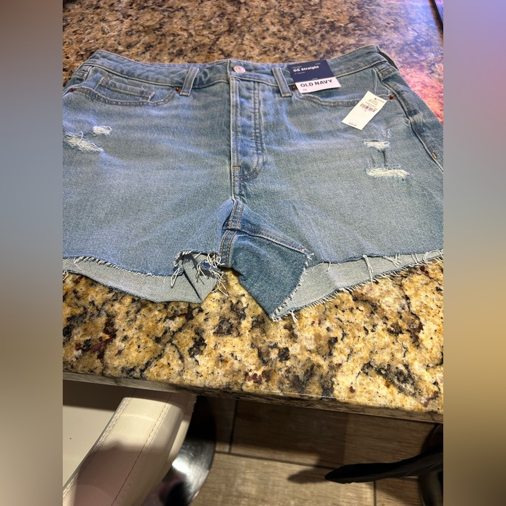 Old Navy Blue Jean Shorts Distressed Casual Fit